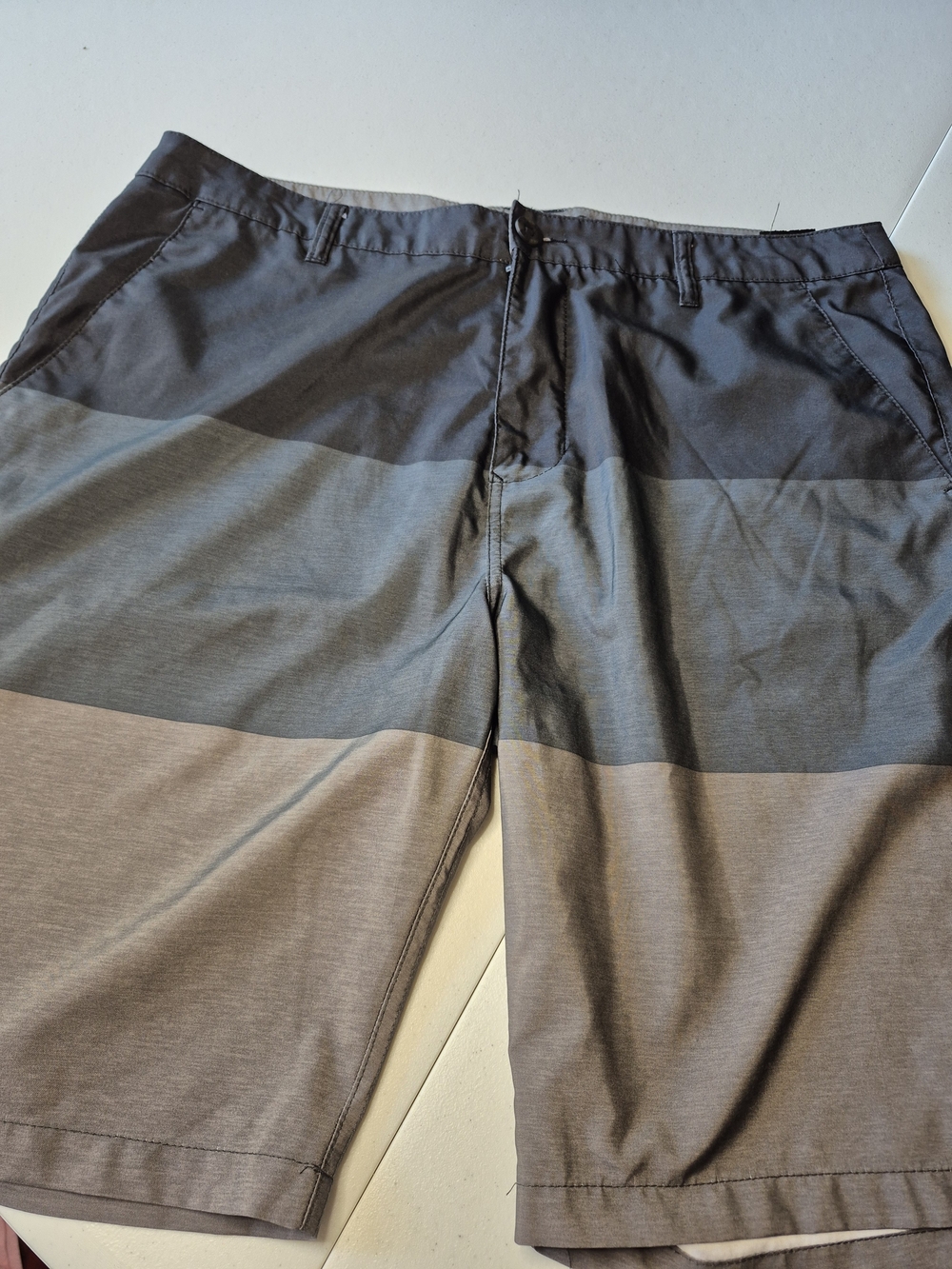 Rip Curl Men's Charcoal and Gray Striped Hybrid Shorts 3886/1